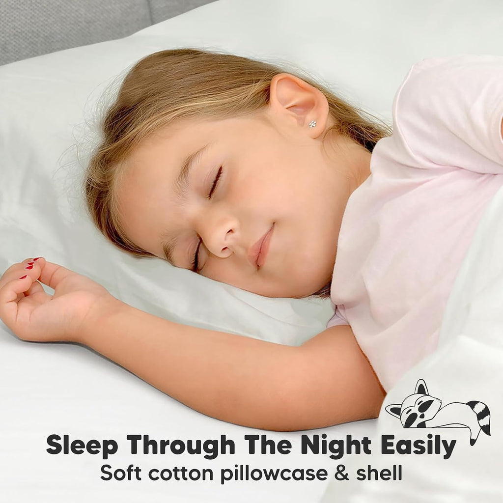 Toddler Pillow with Pillowcase - 13x18 My Little Dreamy Kids Travel Bed Pillows for Sleeping, Organic Cotton Small Pillowcase, Soft &…