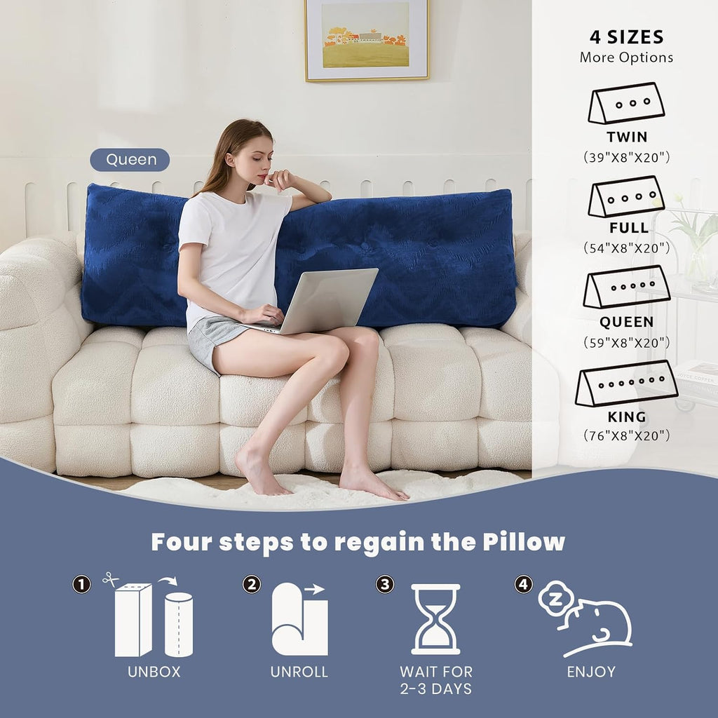 Zelladorra Headboard Pillow for Bed, Triangular Wedge Pillow Headboard Soft Support While Reading and Resting, Bed Bolster Cushion…