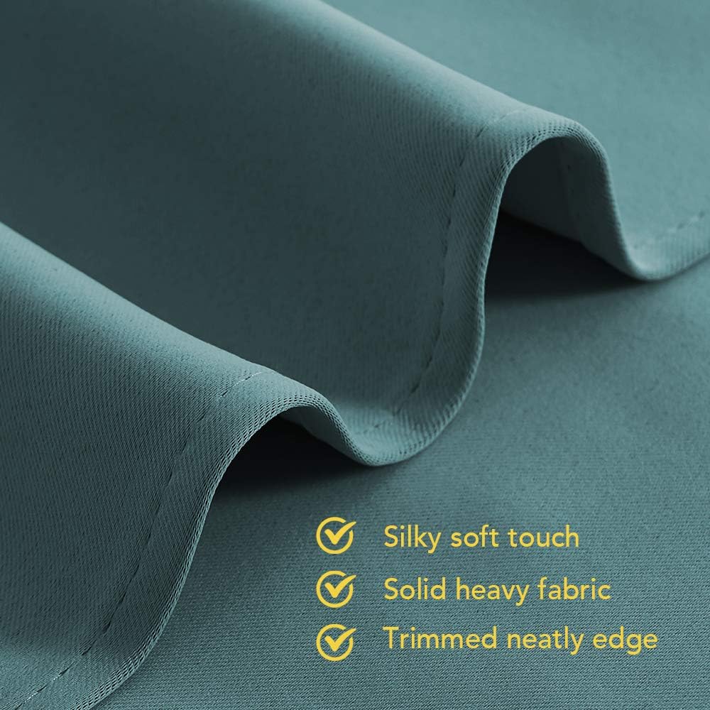 NICETOWN Living Room Window Curtain Panels, Thermal Insulated Solid Grommet Blackout Draperies/Drapes (Sea Teal, 1 Pair, 42 by 54-Inch)