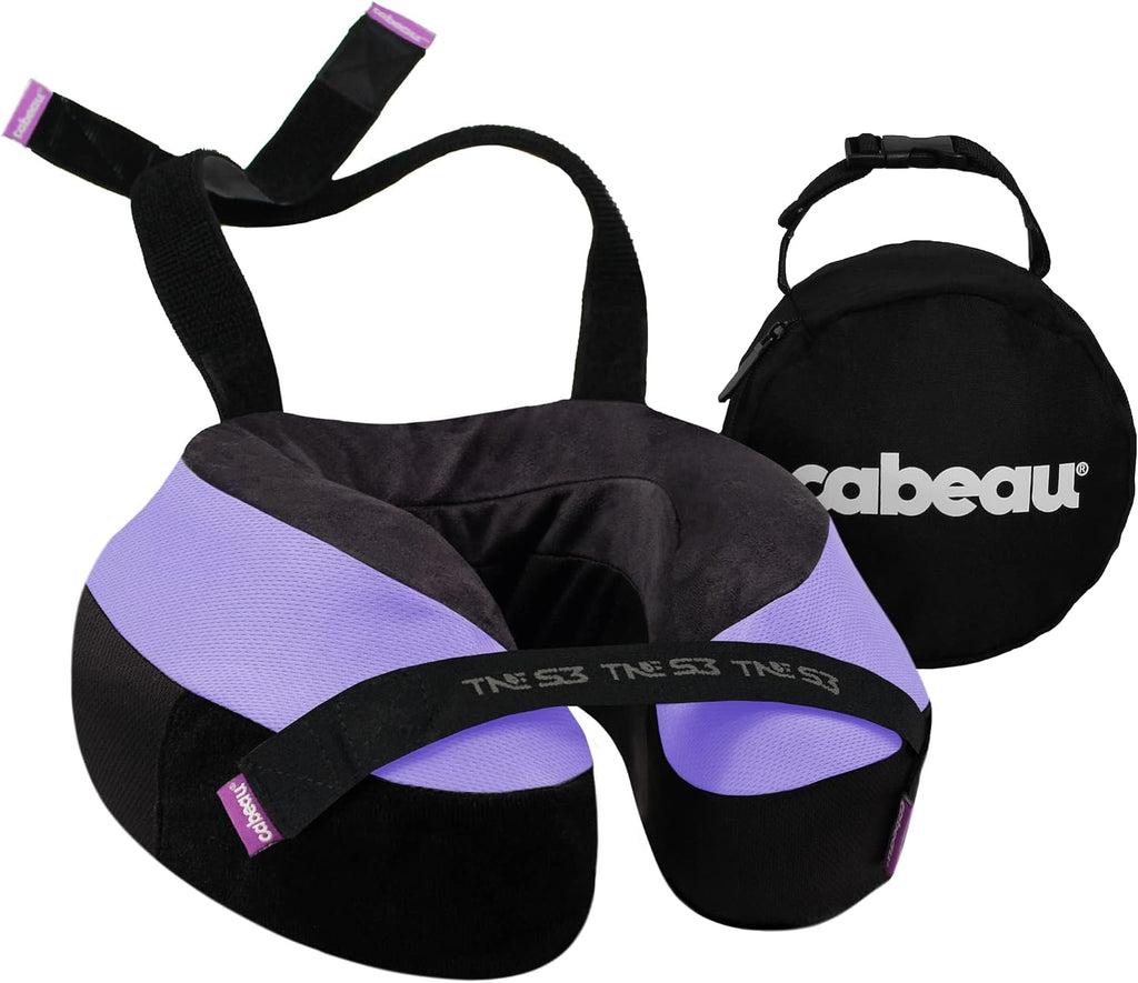 Cabeau Travel Neck Pillow for Airplanes The Neck's Evolution, TNE S3 Supportive Memory Foam Design for Long Haul Flights Attachable Seat…