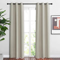 Nicetown Blackout Natural Curtains & Drapes for Living Room - Thermal Insulated Solid Grommet Sound Reducing Energy Saving Privacy Window T…
