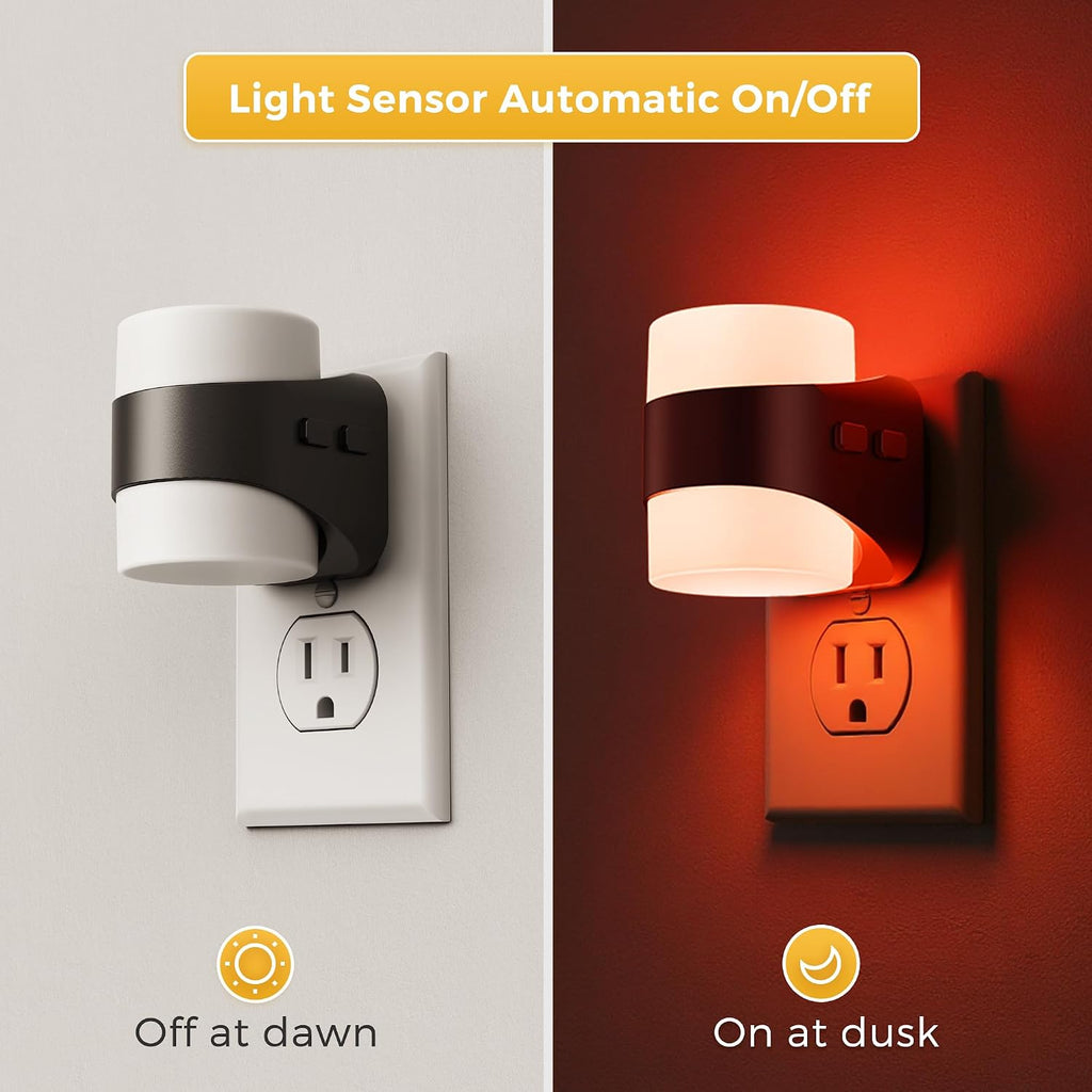 L LOHAS LED Colored Night Lights Plug into Wall, 3 Brightness Level, 1W Low Power Nightlight with Auto On/Off Sensor, Ideal for Living…
