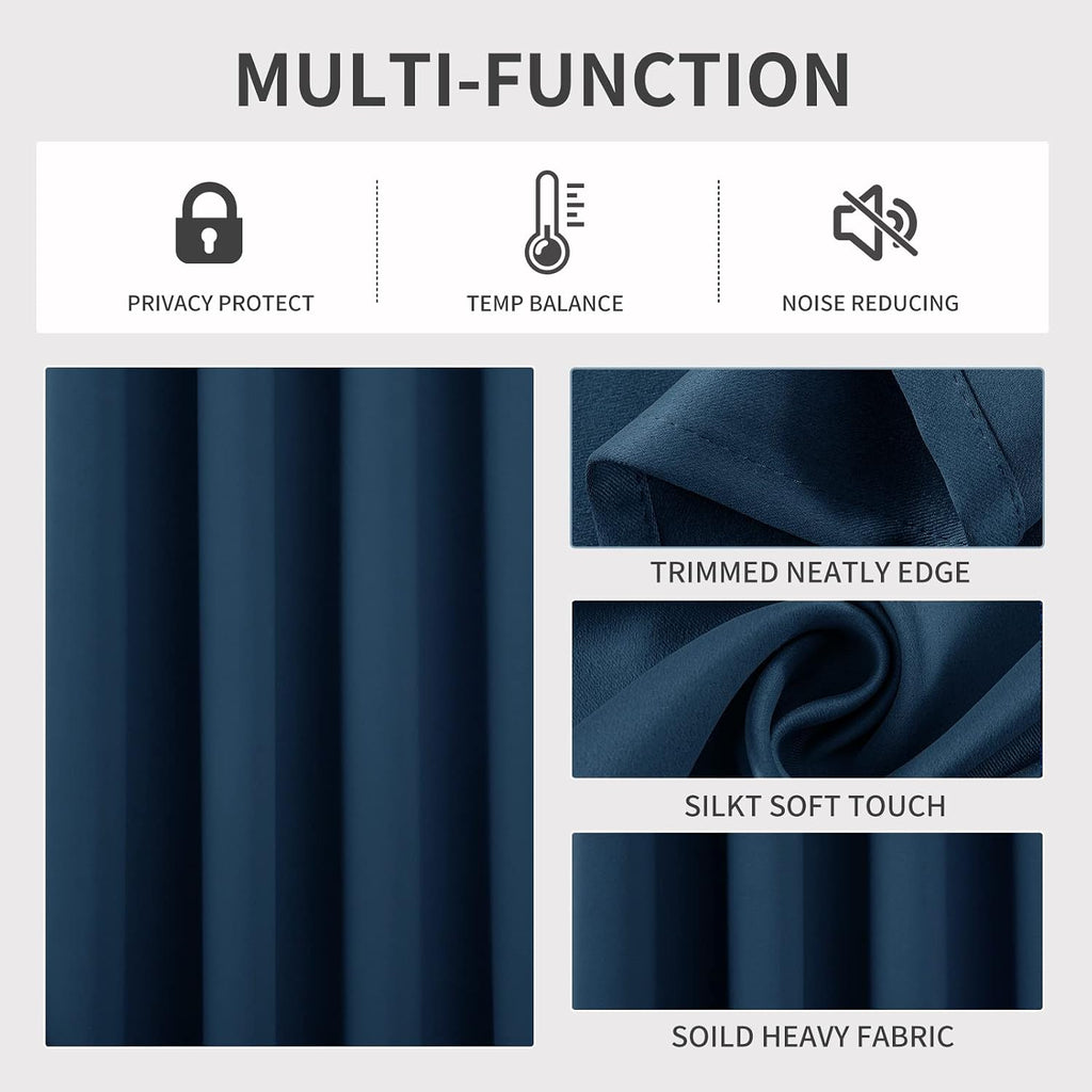 Joydeco Blackout Curtains 72 Inch Length 2 Panels Set, Thermal Insulated Long Drapes 2 Burg, Room Darkening Grommet Drapes for Living Room…