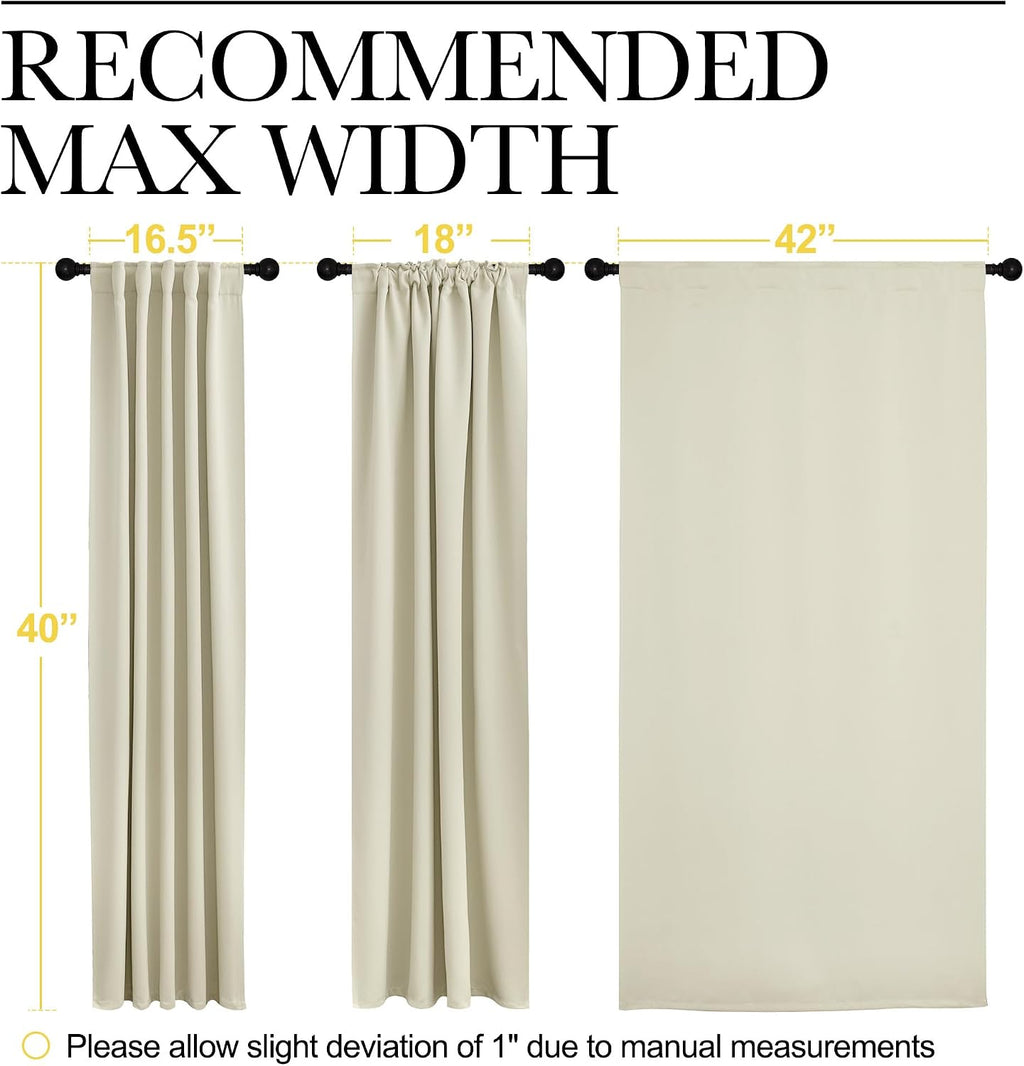 NICETOWN Blackout Window Curtains for Living Room - (Beige Color) 42x40 Inch, 2 Panels Set, Thermal Insulated Room Darkening Blackout…