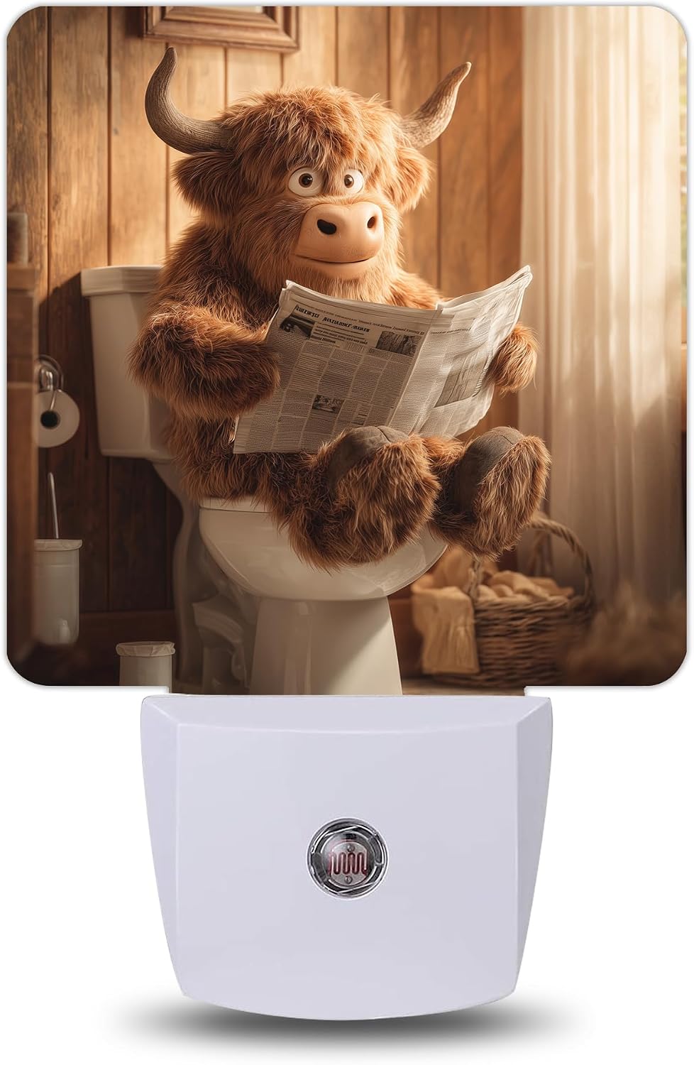 Funny Bathroom Bear Night Light, Night Lights Plug into Wall with Dusk to Dawn Sensor for Bedroom Bathroom Hallway Kitchen, Decorative…