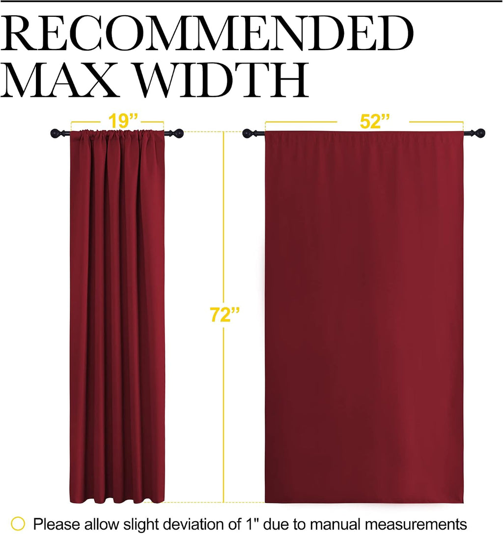 NICETOWN Christmas Burgundy Blackout Curtains and Drapes - Thermal Insulated Solid Rod Pocket Blackout Draperies/Panels for Guest Room (1…