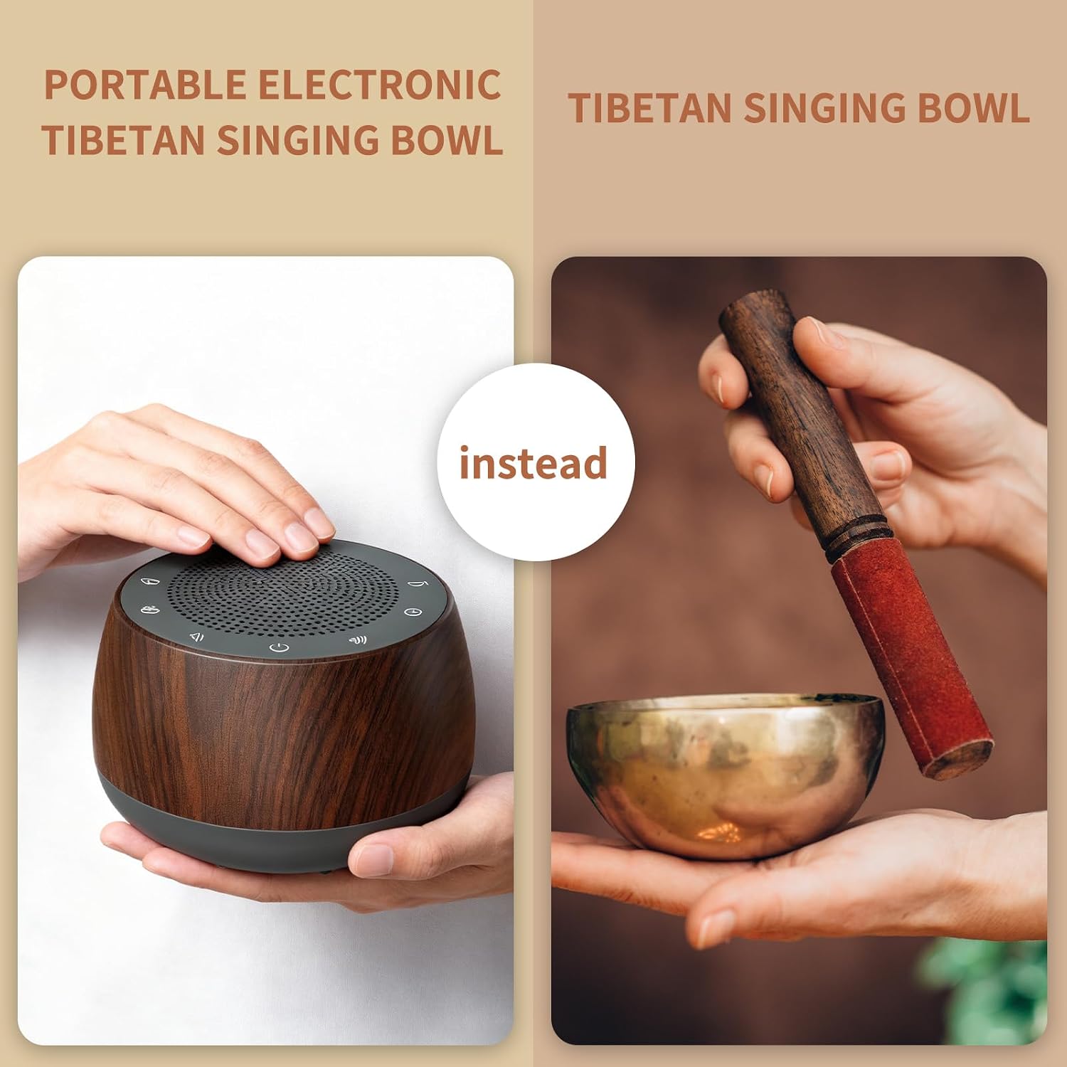 Winish Electronic Tibetan Singing Bowl, Frequency Generator for Healing, Meditation Sound Machine, 256HZ-432HZ-528HZ 9 Healing Frequencies,4…