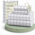 LaneLinen LANE LINEN 100% Organic Cotton Full Size Bed Sheets, reusable Fully Elasticized Okeo Tex Certified Printed Cotton Sheets Full…
