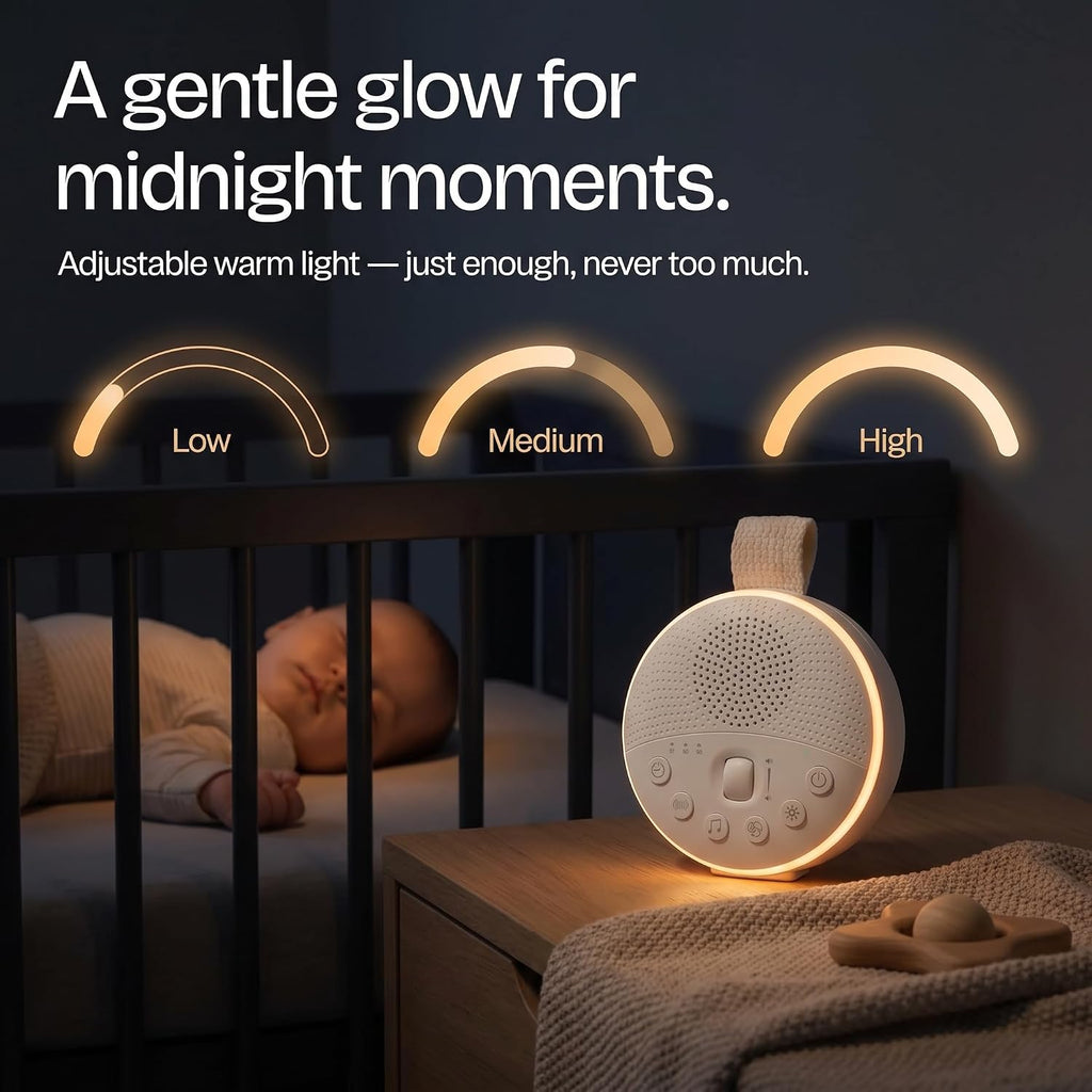 CYMRIX White Noise Machine for Baby & Adults with 21 Relaxing Sounds & Adjustable Night Light, Rechargeable & Portable for…