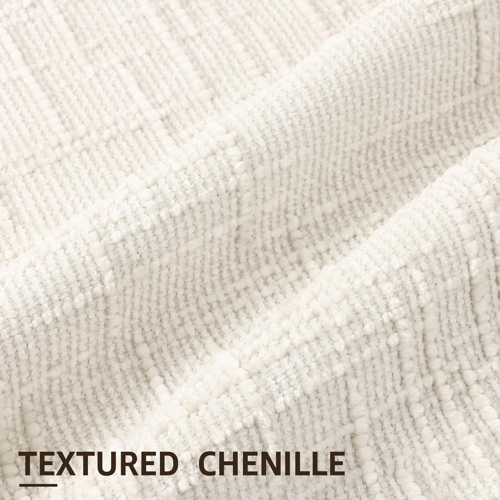 decorUhome Summer Cream White Chenille Throw Pillow Covers 16x16 Set of 2 Textured Soft Cozy Slubby Couch Pillow Covers Modern Farmhouse Bo…