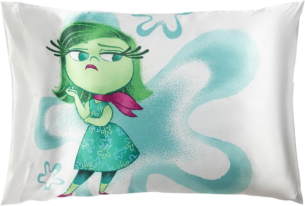 JayFranco Jay Franco Disney Pixar Inside Out Disgust Satin Pillowcase - Standard Size 20x30 Inch Silky Soft White Pillow Cover 30 inch White