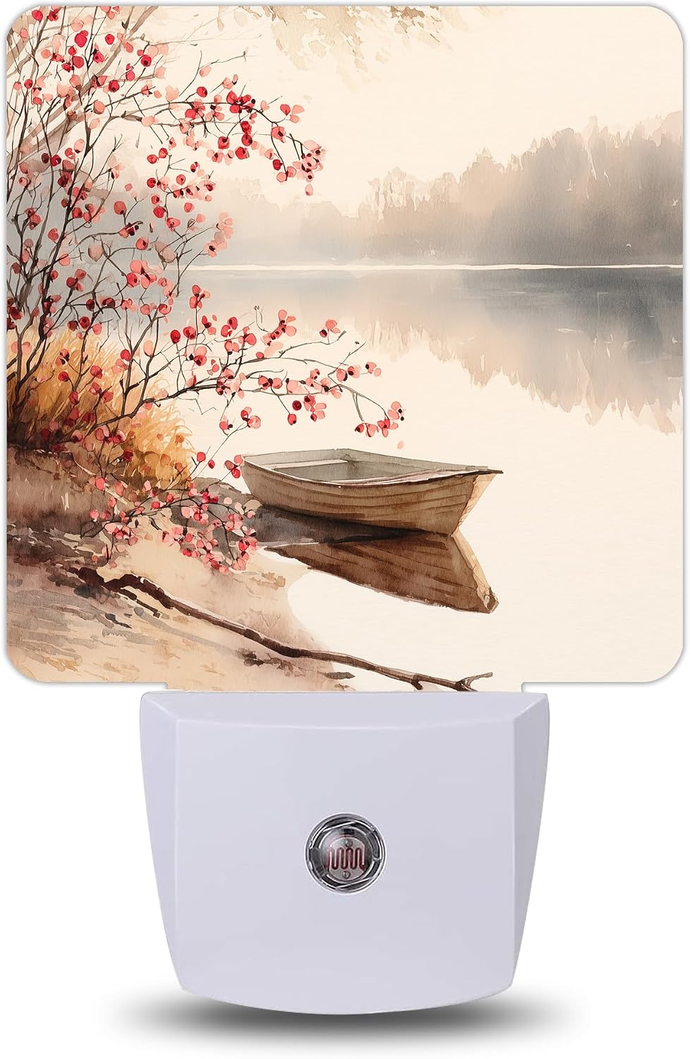 Lake Boat Autumn Night Lights Plug into Wall, Night Light for Bedroom Bathroom Hallway Kitchen, Auto Dusk to Dawn Sensor Decorative Gift…