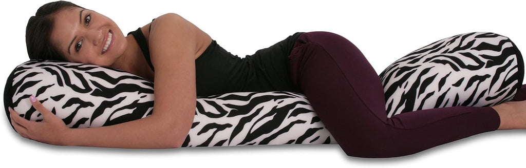 Deluxe Comfort Microbead Body Pillow (47" x 7") - Mooshi Squishy Soft - Prenatal Pregnancy Pillow - Full-Body Side Sleeper - Body Pillow…