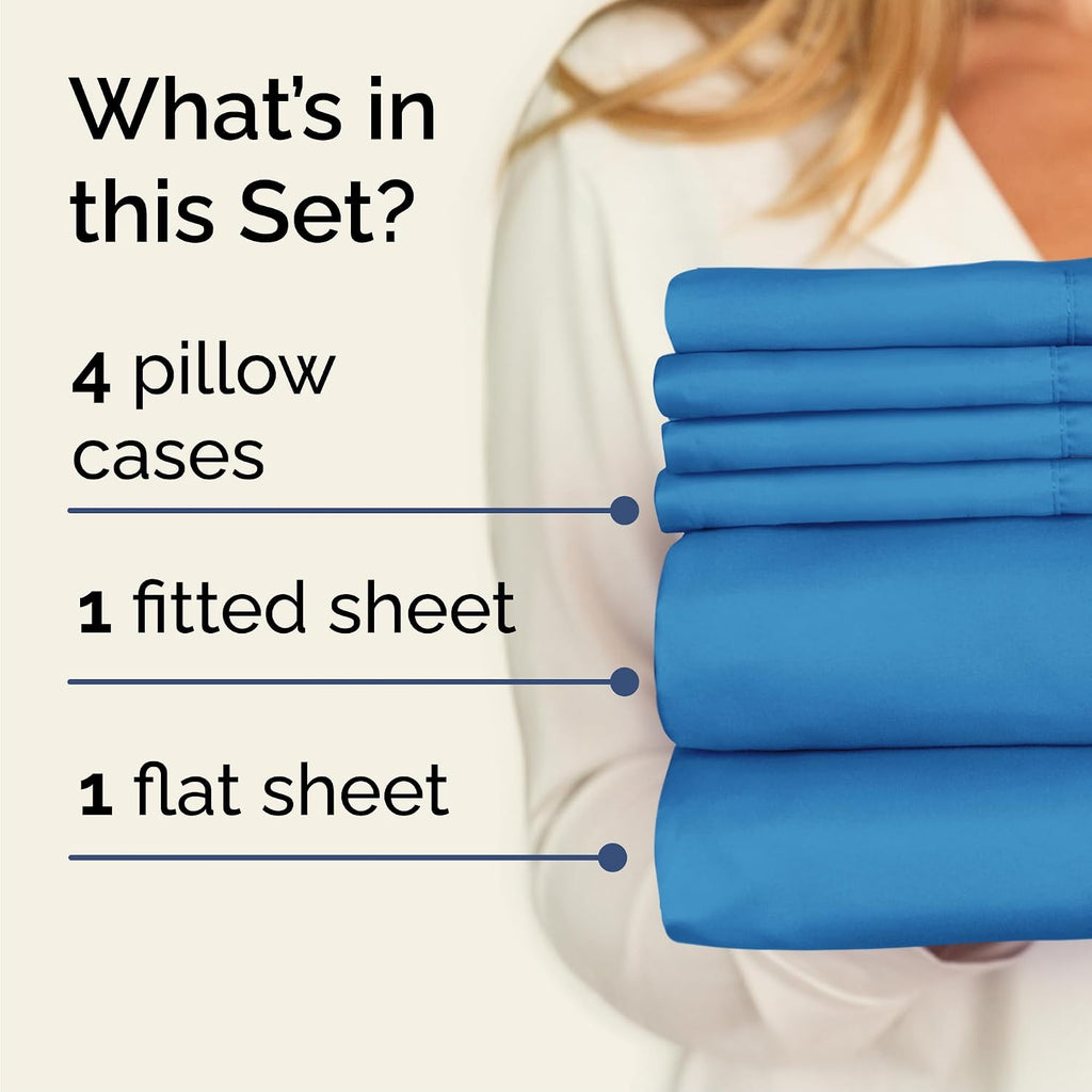 Cal King 6 Piece Sheet Set - Comfy, Breathable & Cooling - Soft Hotel Luxury Bedding for Women, Men, Kids, Teens and Children - 1 Flat &…