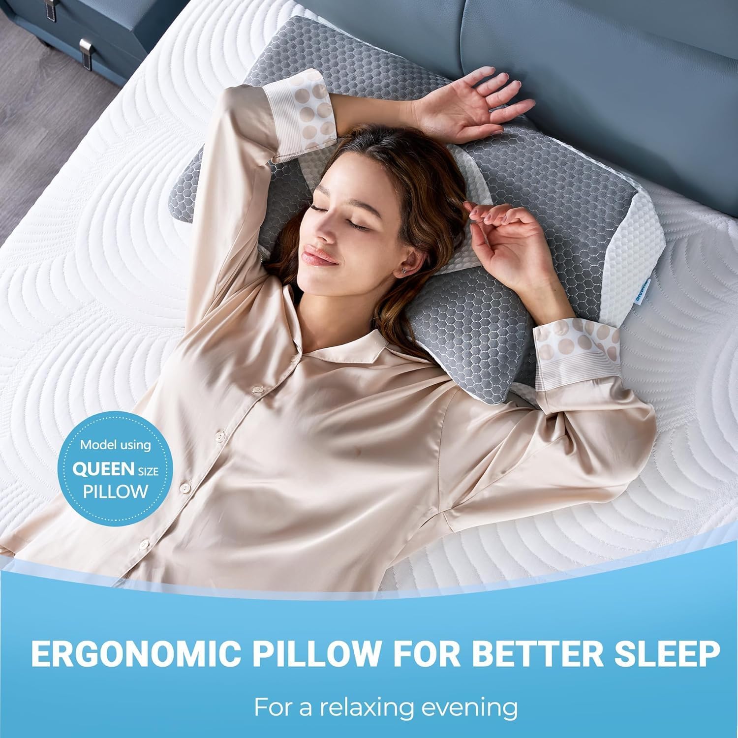 Elviros Cervical Memory Foam Pillow, 2 Pack Pillows for Neck and Shoulder Pain, Ergonomic Orthopedic Sleeping Neck Support Pillow for Side…