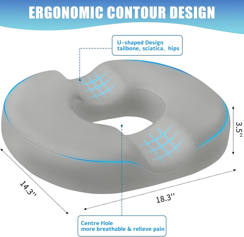 BlissTrends Donut Pillow Seat Cushion, Donut Chair Cushions for Postpartum Pregnancy & Hemorrhoids, Tailbone Cushion, Lifting Cushions for…