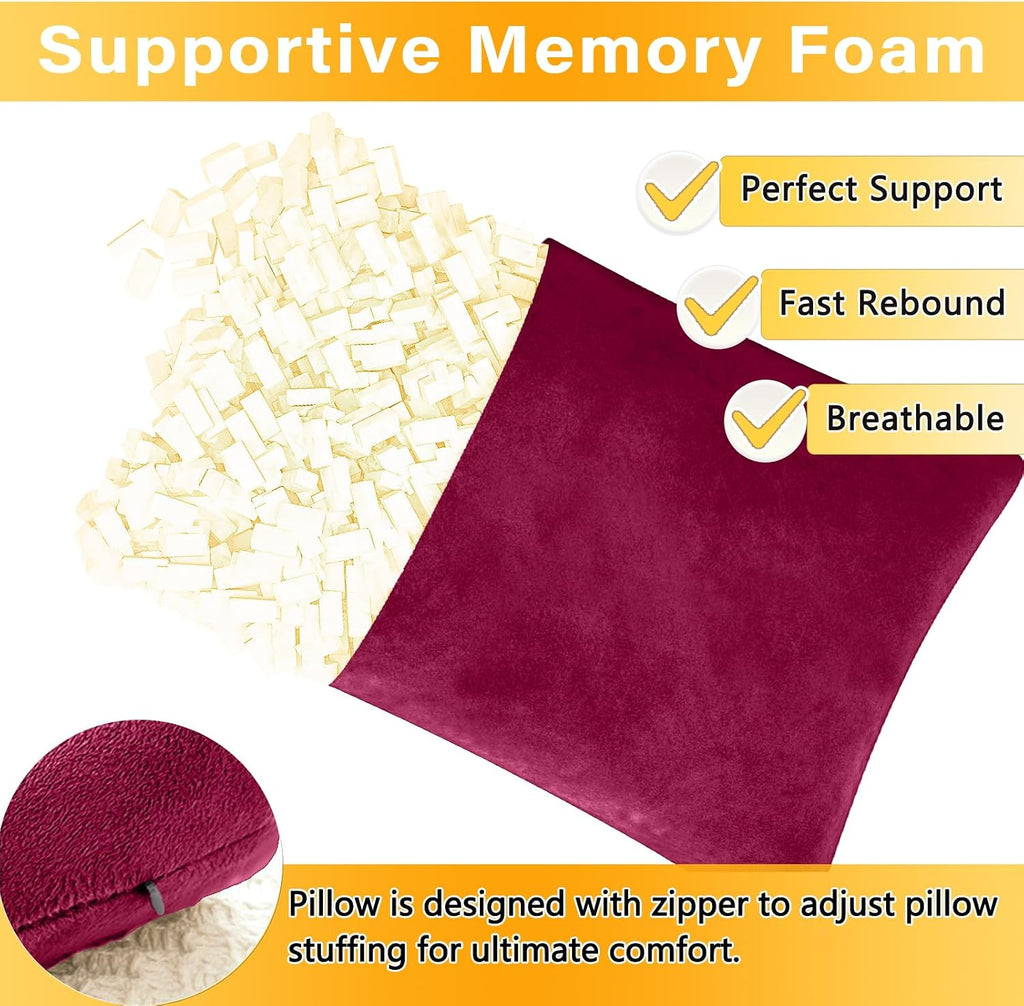 1 MIDDLE ONE 2 Pack Small Pillow, Memory Foam Mini Pillow 11 X 7 Inches for Travel, Sleeping, Nap and Neck, Knee, Lumbar Support, Tiny…