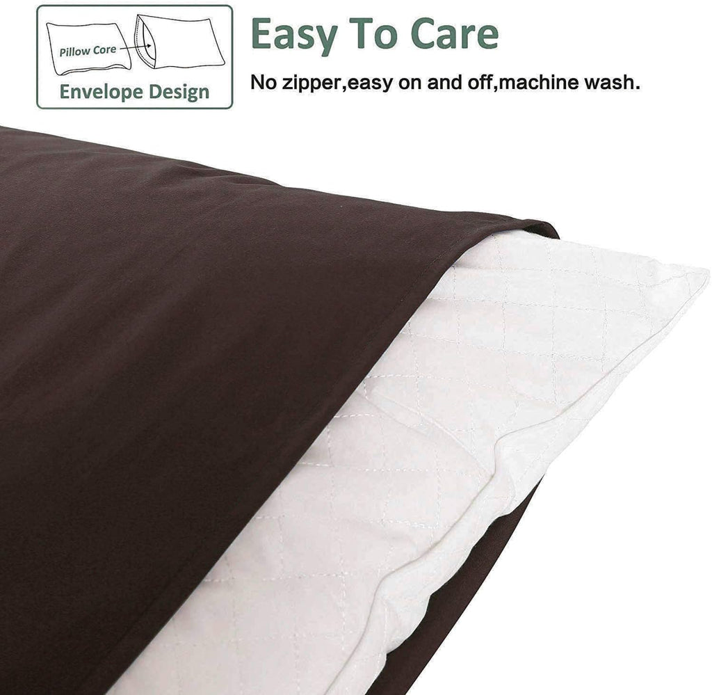 Ntbay Queen Pillowcase Set - 4 Pack Brushed Microfiber 20x30 Pillowcases - Soft, Wrinkle-Free, Fade-Resistant, Stain-Resistant, Dark Brown…