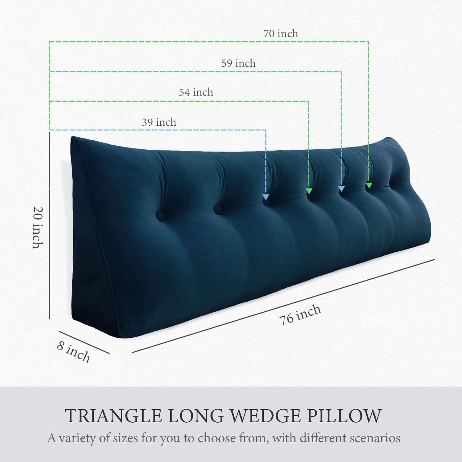 Headboard Pillow Twin for Dorm - Velvet Bed Wedge Headboard Reading Pillow for Sitting in Bed, Positioning Support Backrest Pillow with…