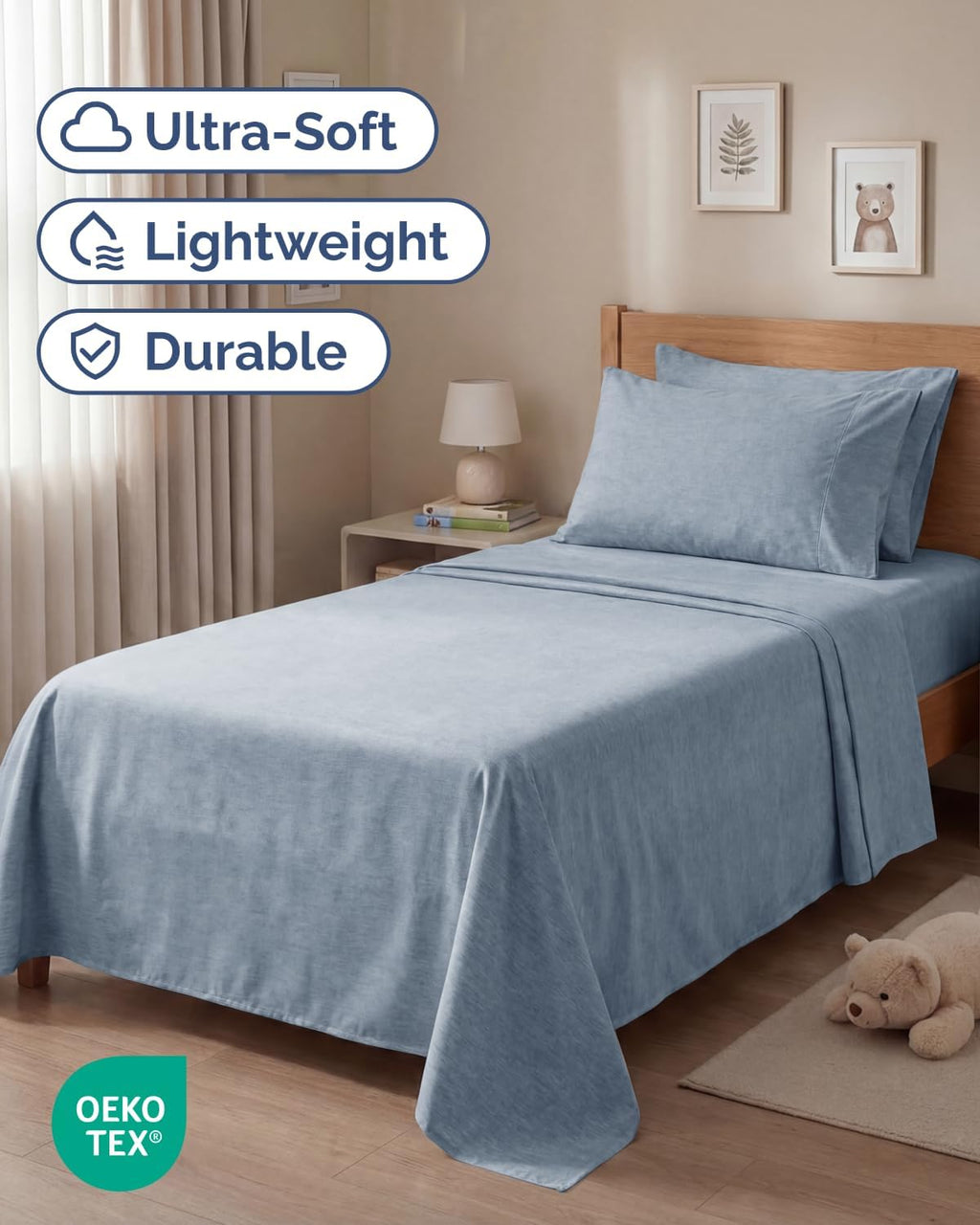 Twin 4 Piece Sheet Set - Comfy, Breathable & Cooling - Soft Hotel Luxury Bedding for Women, Men, Kids, Teens and Children - 1 Flat & 1…