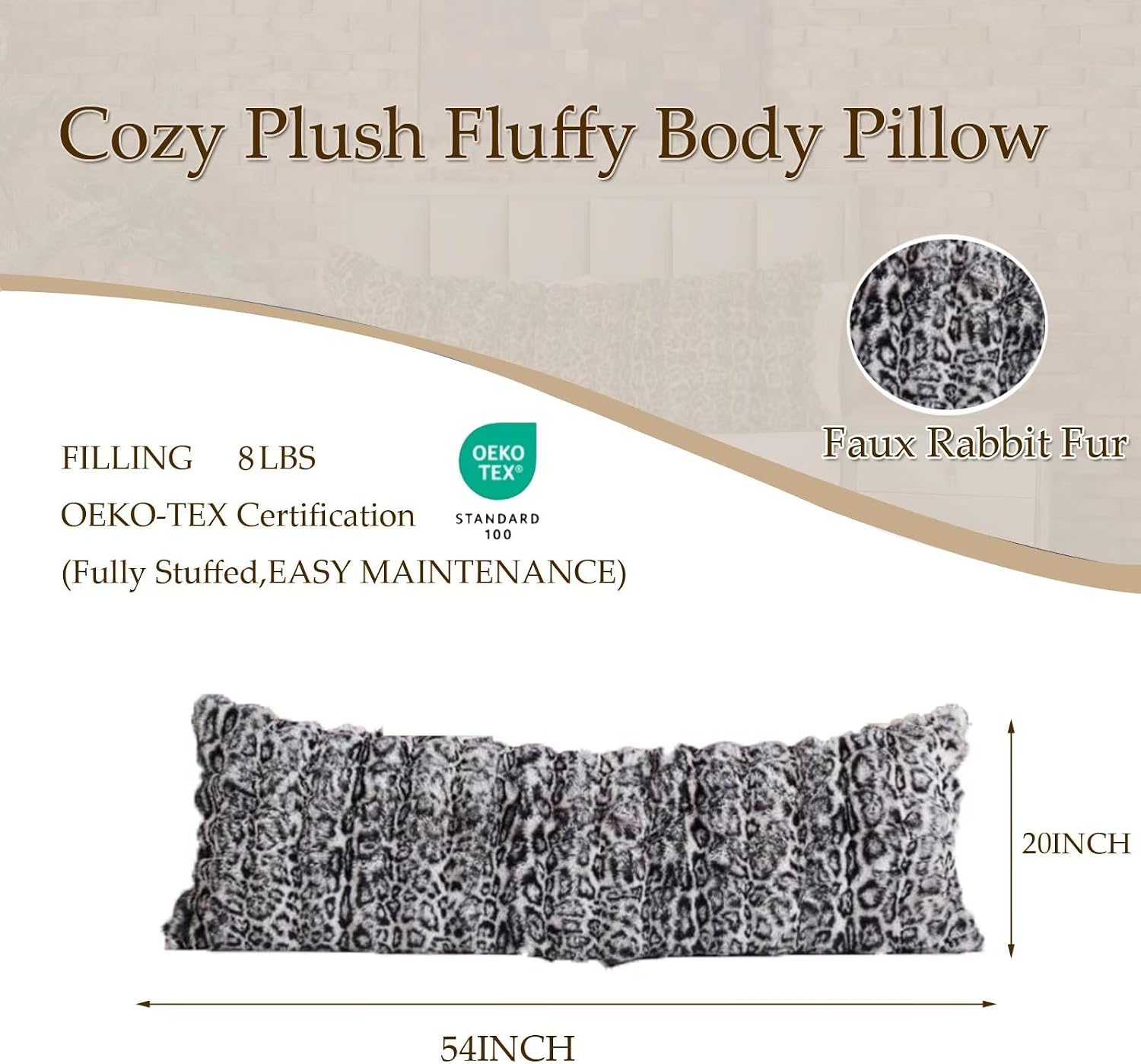 MeadowSkyHome Cozy Plush Fluffy Body Pillow, Full Body Pillows for Adults Kids Girls Teens,20X54 Inches Big Hug Double Pillow, Bed and Sofa P…