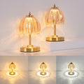 Shenmoyl Set of 2 Tulip Table Lamp with 5200mAh Battery & Touch Control, Cordless Small Table Lamp with 3 Colors, Rechargeable Battery Oper…