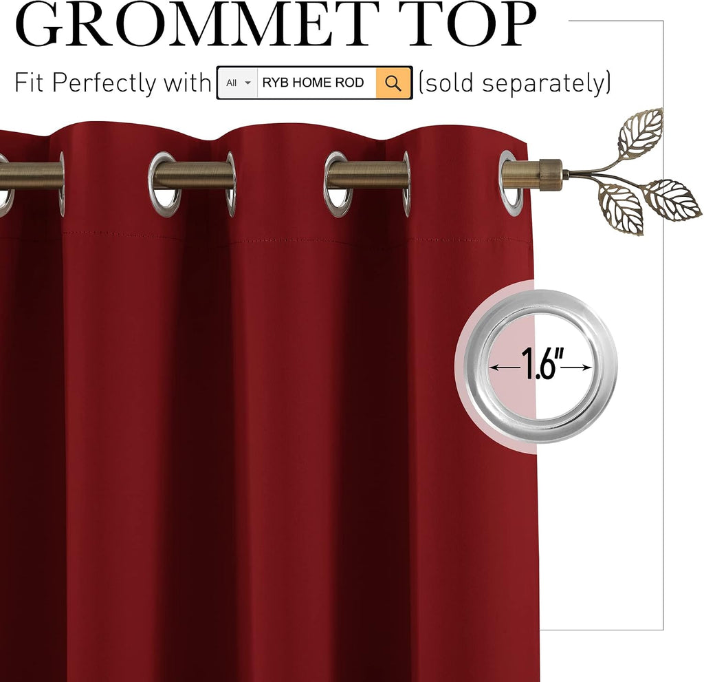 Rybhome RYB HOME Blackout Curtains Room Dividers for Living Room Large Window Decor Thermal Insulating Drapes for Dining Bedroom Patio Slid…