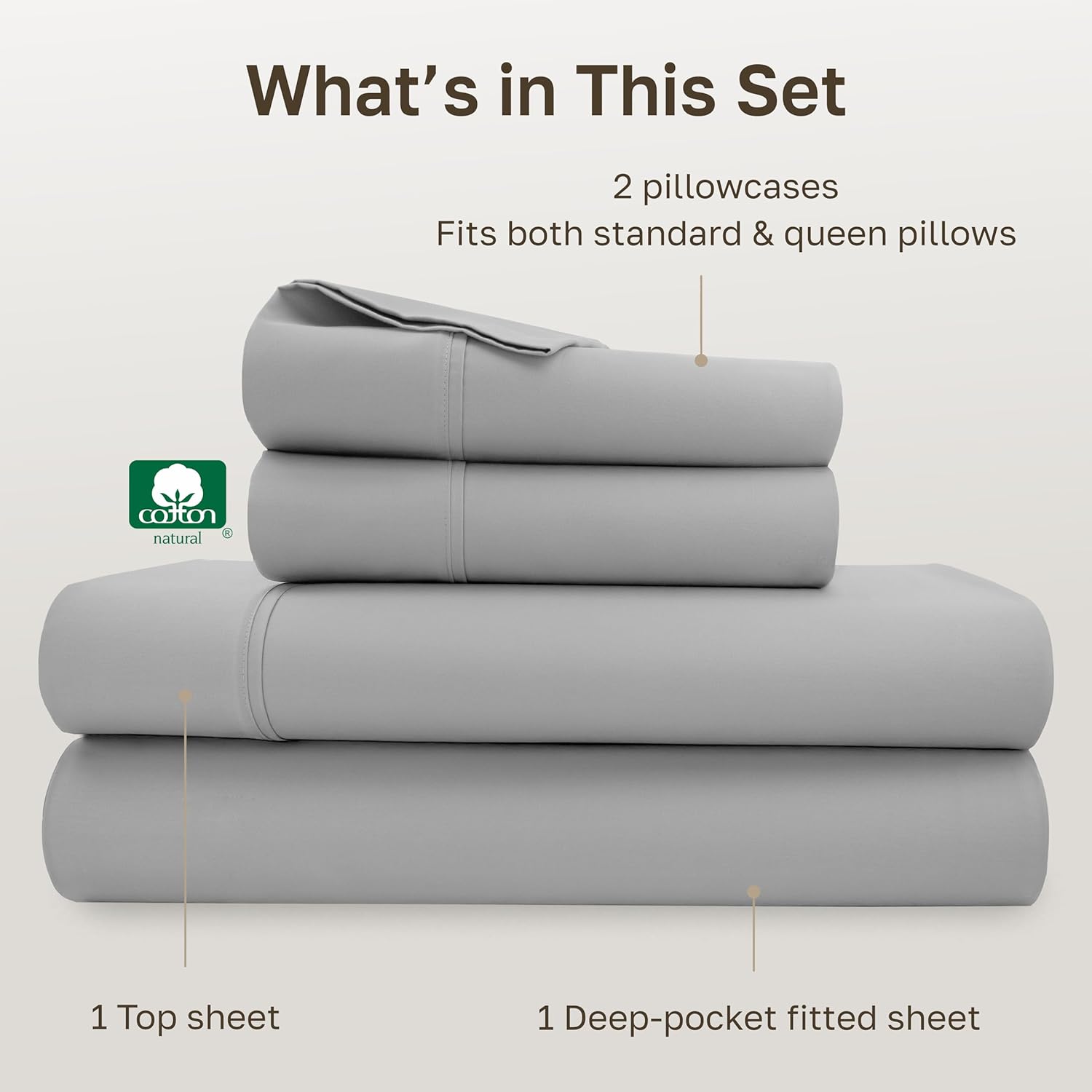 CaliforniaDesignDen California Design Den Soft 100% Cotton Sheets Queen Size Set, 400 TC Good Housekeeping Award Winner, Silky Smooth Satee…