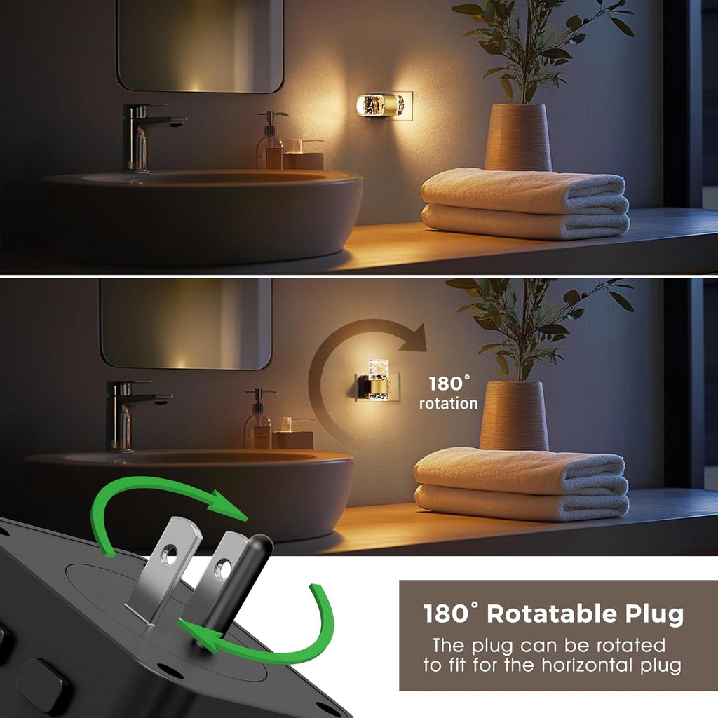 L LOHAS LED Night Light, Dimmable Night Lights Plug into Wall with Remote Control, RGB Color Changing, Dusk to Dawn Sensor, Acrylic Bubble…
