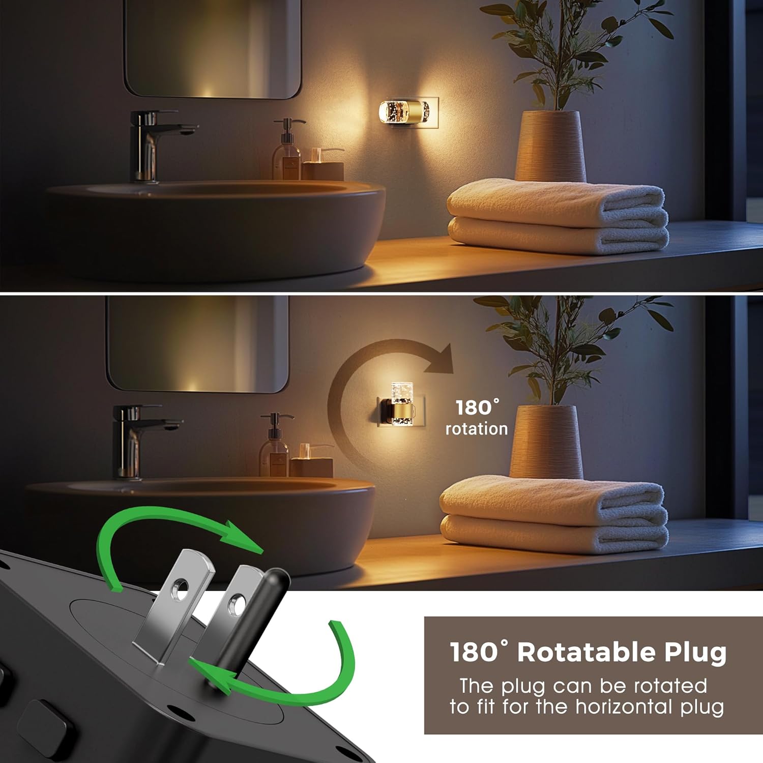L LOHAS LED Night Light, Dimmable Night Lights Plug into Wall with Remote Control, RGB Color Changing, Dusk to Dawn Sensor, Acrylic Bubble…