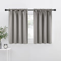 NICETOWN Room Darkening Cafe Satin Curtains for Small Windows, 42" Wide by 36" Long, 2 Panels, Chrome Gray, Rod Pocket Privacy Blackout…