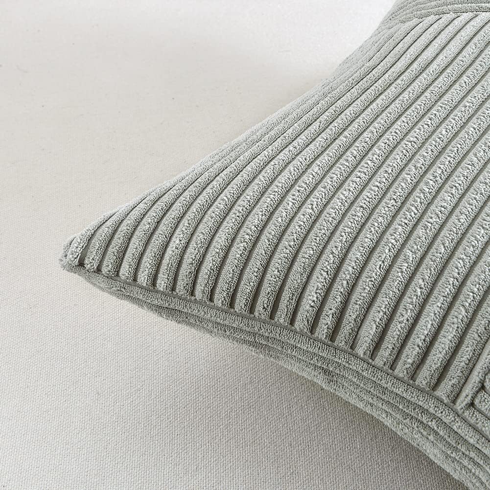 Fancy Homi 2 Packs Grey Decorative Throw Pillow Covers 18x18 Inch for Living Room Couch Bed Sofa, Rustic Farmhouse Boho Home Decor, Soft…