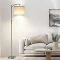 ROTTOGOON Dimmable Floor Lamp, Arc Floor Lamps for Living Room, Stepless Dimming Modern Standing Lamp with Linen Shade, Tall Lamp for…