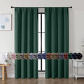 Simplebrand Ava Ever Green Blackout Curtains for Bedroom, 72 Inch Length, 2 Panels Set, Thermal Insulated, Rod Pocket, Window Curtains for…