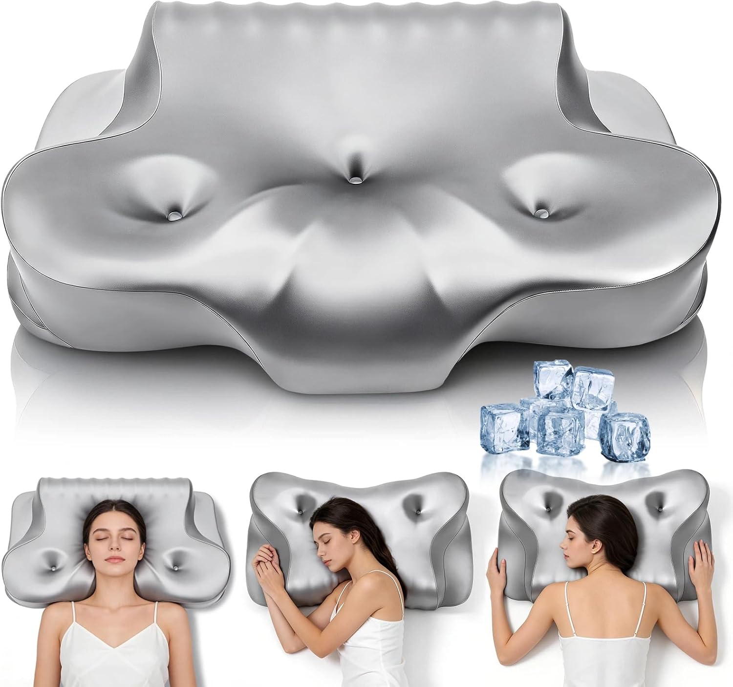 Dayme Orthopedic Memory Foam Pillows –Cooling Neck Pillow that Actually Cools, Cervical Support Pillow for Neck, Cervical Pillow for All Sle…