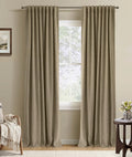 Inovaday 100% Blackout Curtains 84 Inches Length 2 Panels Set, Back Tab/Rod Pocket Linen Black Out Curtains for Bedroom, Thermal Insulated…