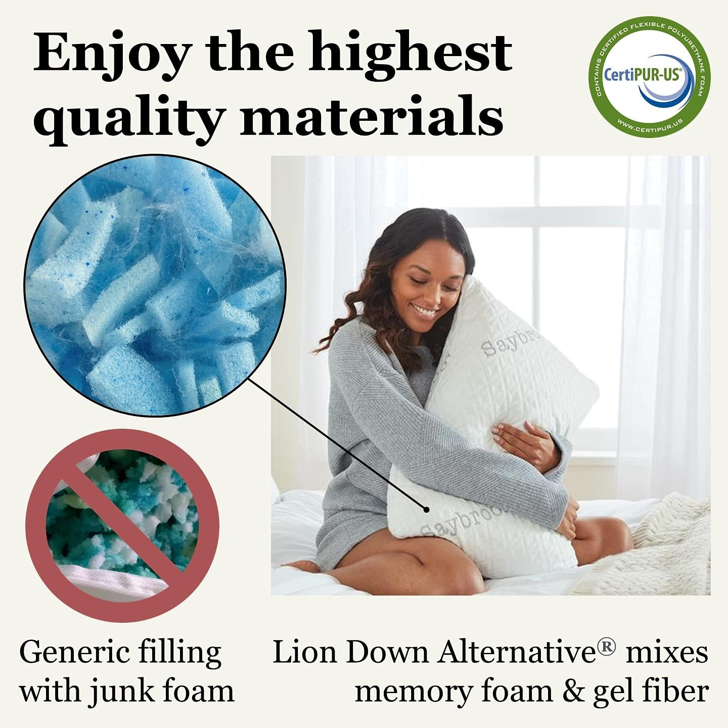 Saybrook Adjustable Pillow White