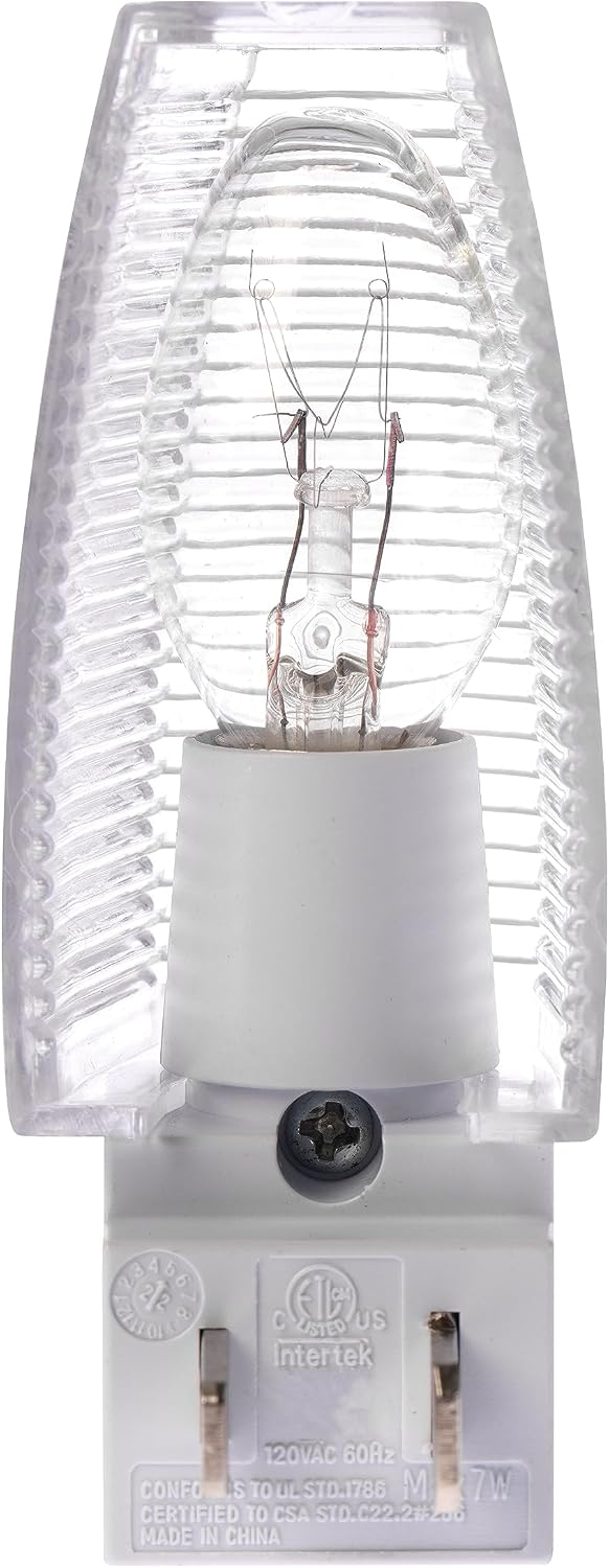 Projectpak Plug in Night Light with Manual On/Off Switch for Hallway, Kid’s Bedroom, Stairways – Includes 4W Incandescent Bulb | 4 Pack
