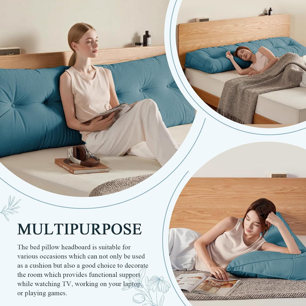 DANGHOOGY Headboard Pillow Twin, Large Triangular Wedge Headboard Pillow for Reading and Resting, Backrest Positioning Support Pillow…