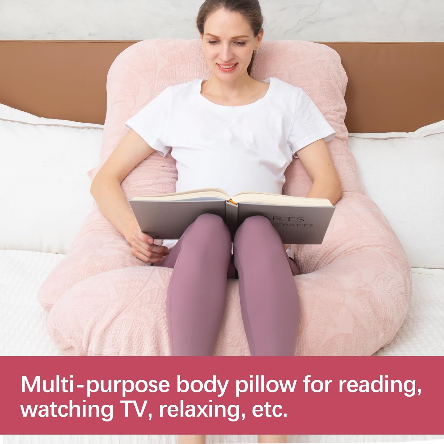 Moonpine MOON PINE Pregnancy Pillow, U Shaped Full Body Pillow for Maternity Support, Sleeping Pillow with Cover for Pregnant Women (Dusty…