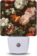 Dark Vintage Floral Night Light, Night Lights Plug into Wall with Dusk to Dawn Sensor for Bedroom Bathroom Hallway Kitchen, Decorative…