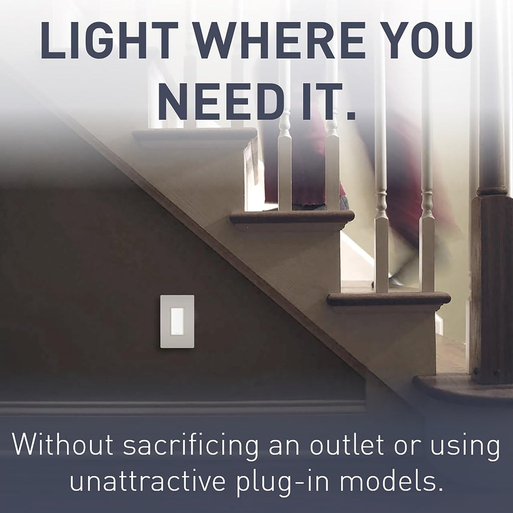 Legrand Radiant Full Adjustable LED Night Light Outlet, Hallway Stair Night Light with Louver, Power Outage Light, NTLFULLWCC6, White