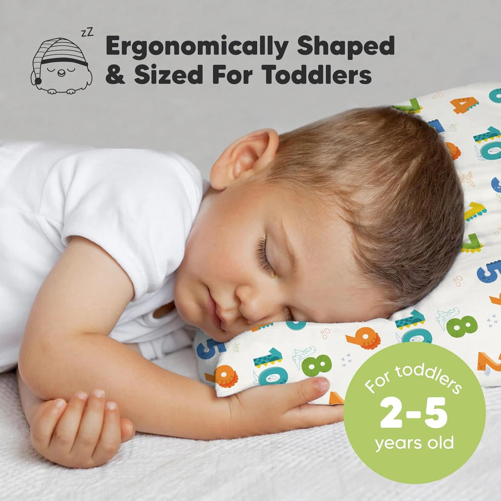 Toddler Pillow with Pillowcase - 13x18 My Little Dreamy Kids Travel Bed Pillows for Sleeping, Organic Cotton Small Pillowcase, Soft &…