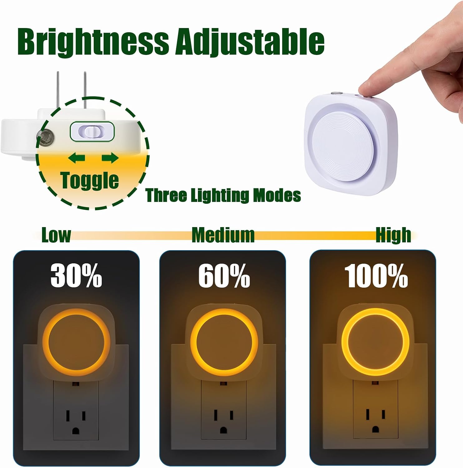 LED Night Lights Plug in to Wall,[4-Pack]Plug in Night Light, Auto Dusk to Dawn Sensor, Dimmable night light, energy efficient night…