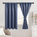 Jiuzhen Dusty Blue Blackout Curtains for Bedroom - Thermal Insulated Room Darkening Noise Reducing, 52 x 45 Inch Length Curtains for Living…