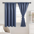 Jiuzhen Dusty Blue Blackout Curtains for Bedroom - Thermal Insulated Room Darkening Rod Pocket Curtains for Living Room, Set of 2 Panels wi…