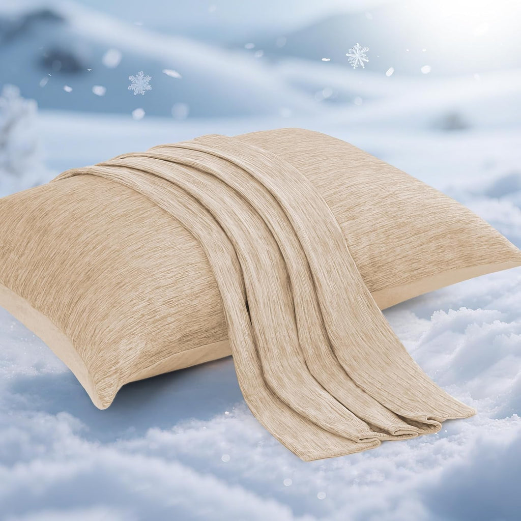 Elegear Cooling Pillow Cases for Hot Sleepers, Japanese Q-Max 0.5 Cooling Pillowcases, Both Sides[Cooling/Cotton], Breathable Soft Pillowca…