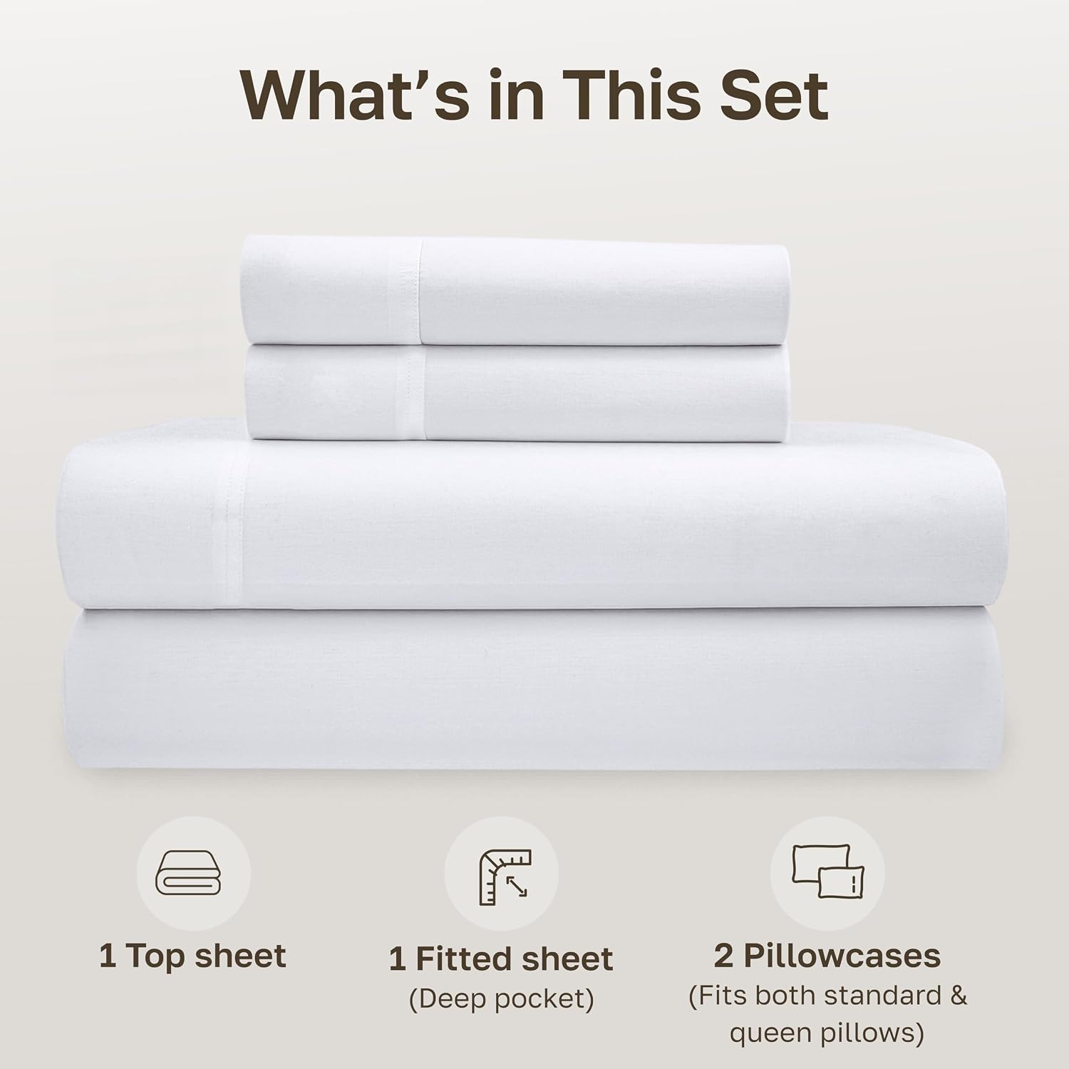 CaliforniaDesignDen California Design Den Queen Sheet Set - Soft 100% Organic Cotton Sheets with Deep Pockets, Crisp Percale, Breathable an…