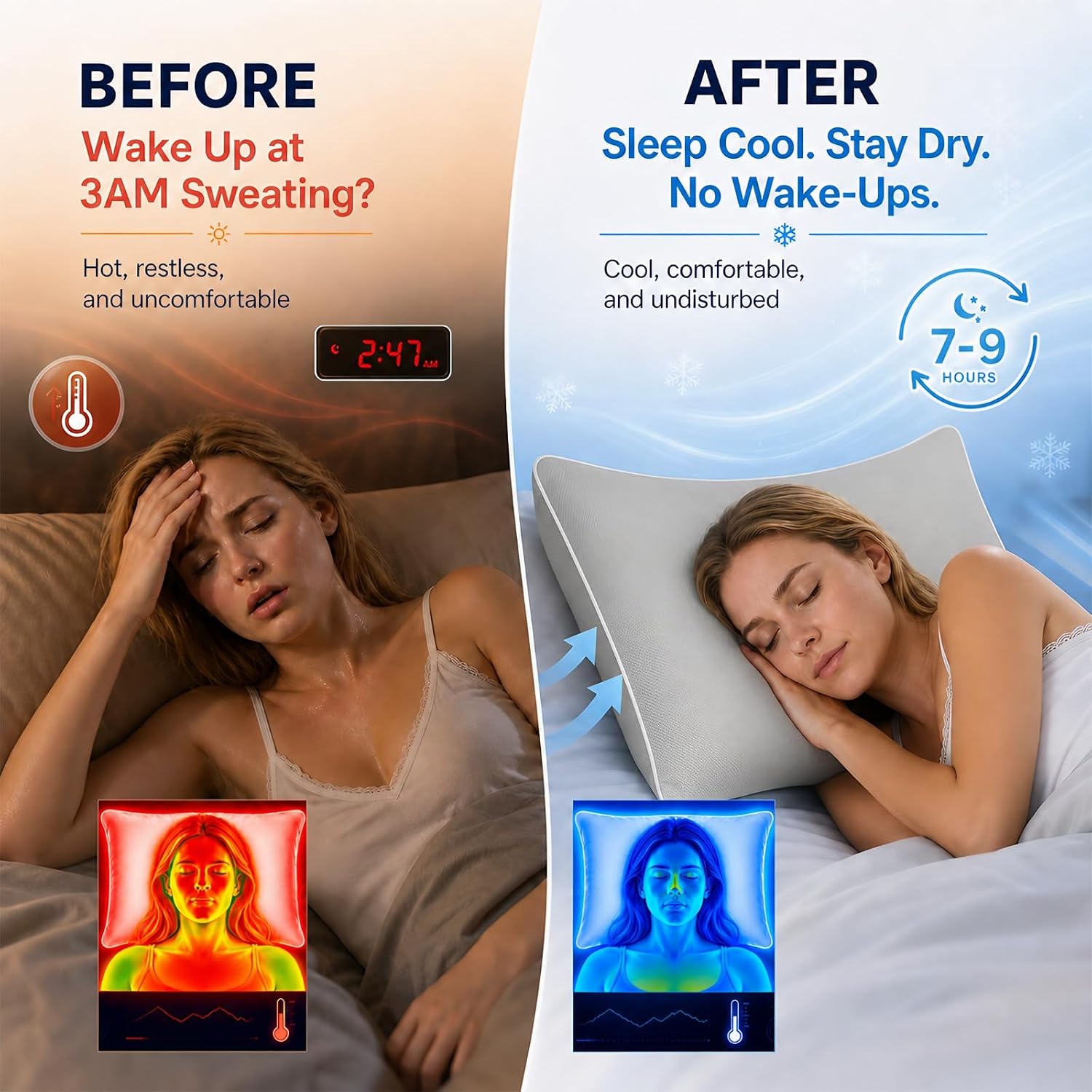 Cieltown Cooling Pillow Cases for Hot-Sleepers: Q-Max ≥0.4 Nylon Spandex Cool-to-Touch for Night Sweats - Waffle Weave for Dry & Com…