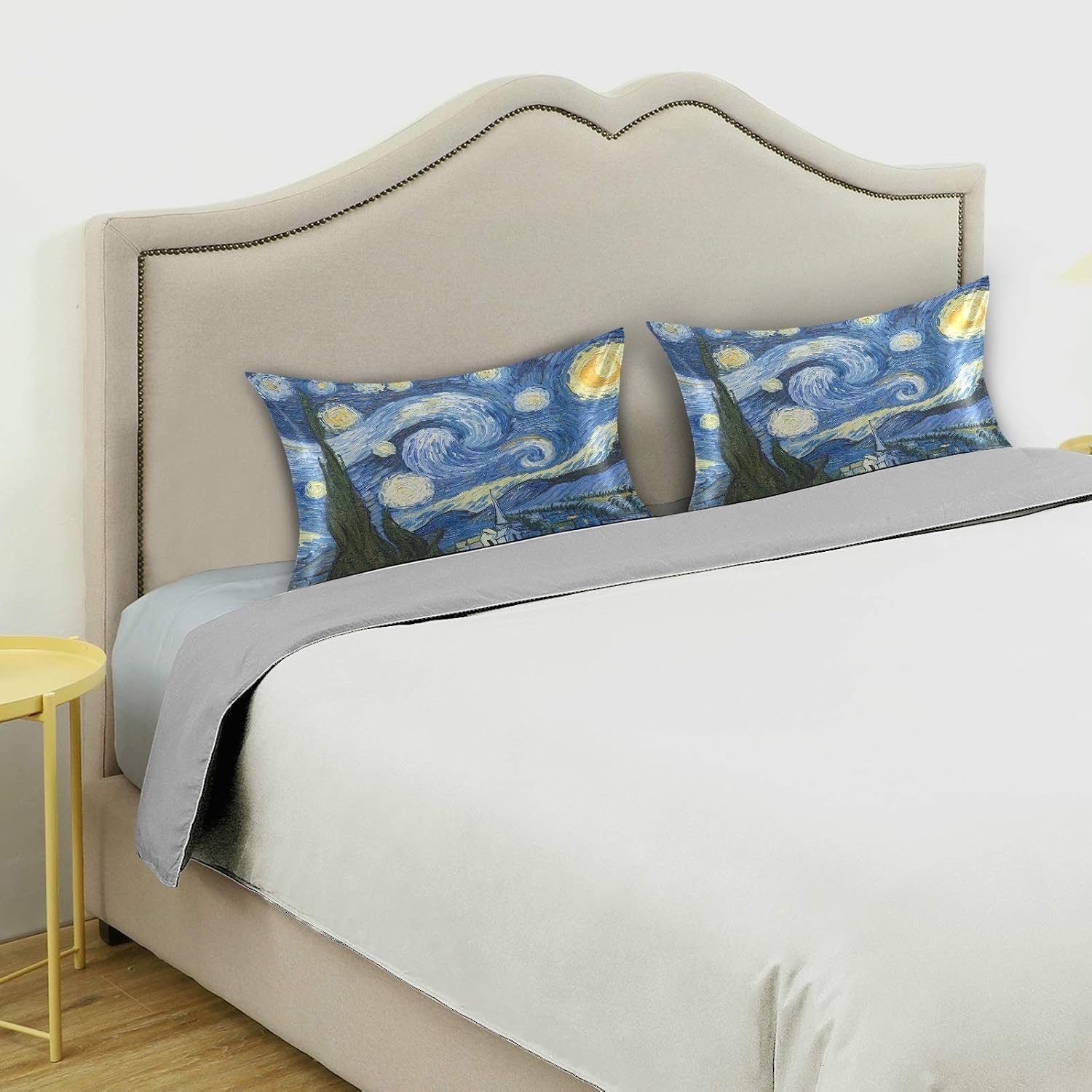 Blueangle Van Gogh The Starry Night Art Satin Pillowcase for Hair and Skin Silk Pillowcase, King Size(20x40 inches) - Satin Pillow Covers…